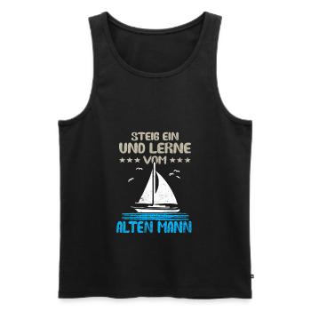 Voilier Voilier Marin Capitaine Papitän - Débardeur bio Premium Homme - noir - Devant - Michal (187cm)