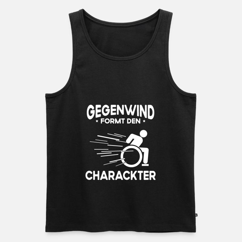 Lustiger Rollstuhlfahrer - Männer Premium Bio Tank Top - Schwarz