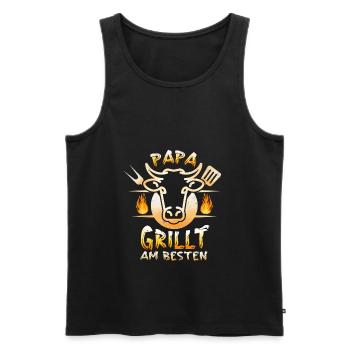 Nutrition roast grill men funny grilling - Men's Premium Organic Tank Top - black - Front - AI Model Male 178 light (178cm)