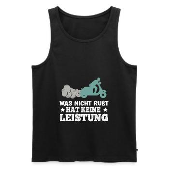 Retro Mopet Mofa Motorroller - Männer Premium Bio Tank Top - Schwarz - Vorne - Michal (187cm)