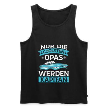 Sportboot Opa Kapitän Boot - Männer Premium Bio Tank Top - Schwarz - Vorne - Michal (187cm)