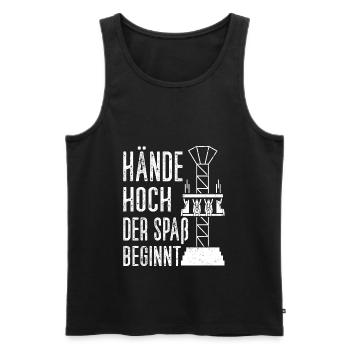 Achterbahn Freizeitpark Rollercoaster - Männer Premium Bio Tank Top - Schwarz - Vorne - Michal (187cm)