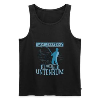 Angeln Angler Sprüche - Männer Premium Bio Tank Top - Schwarz - Vorne - Michal (187cm)