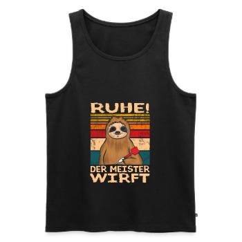 Dart Dartkönig lustig darts spruch - Männer Premium Bio Tank Top - Schwarz - Vorne - Michal (187cm)