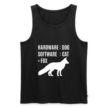 Logiciel de matériel de chien de chat de chat - Débardeur bio Premium Homme - noir - Devant - Michal (187cm)