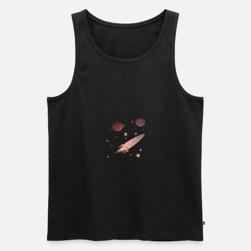 Rakete - Männer Premium Bio Tank Top - Schwarz