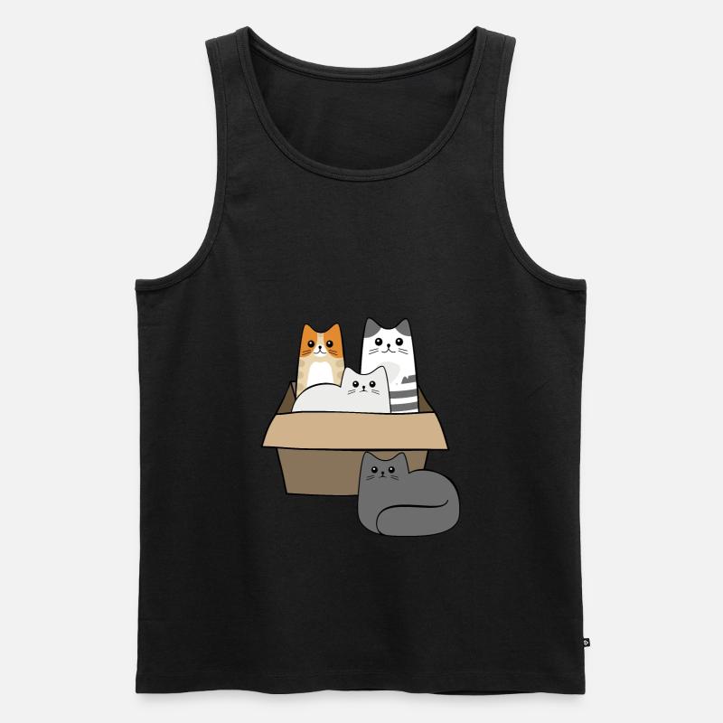 Katzen in einer Box - Männer Premium Bio Tank Top - Schwarz