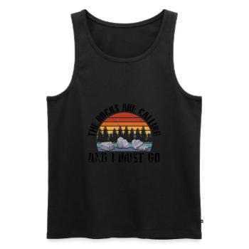 Steine Sammeln | Steinsammler Geologe Geschenkidee - Männer Premium Bio Tank Top - Schwarz - Vorne - AI Model Male 178 light (178cm)