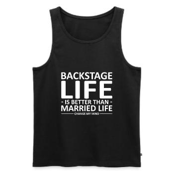 Bühnentechnik Geschenke | Bühnentechniker Stage - Männer Premium Bio Tank Top - Schwarz - Vorne - AI Model Male 178 light (178cm)