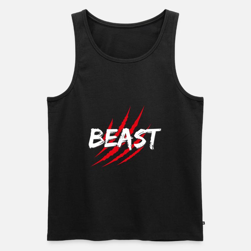 BEAST - wildcat - Männer Premium Bio Tank Top - Schwarz
