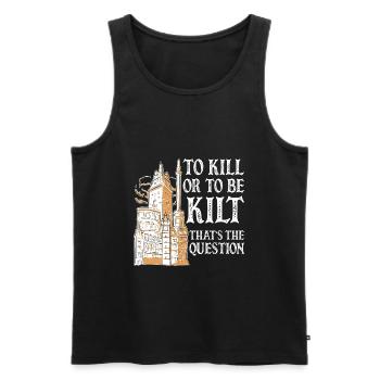Schottischer Kilt Tracht - Schottenrock Schottland - Männer Premium Bio Tank Top - Schwarz - Vorne - Michal (187cm)