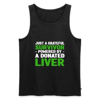 Leberempfänger - Männer Premium Bio Tank Top - Schwarz - Vorne - Michal (187cm)