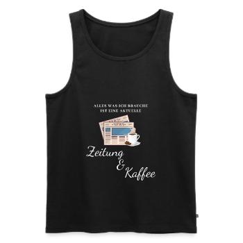 Zeitung Lesen Nachrichten Magazin Geschenk - Männer Premium Bio Tank Top - Schwarz - Vorne - Michal (187cm)