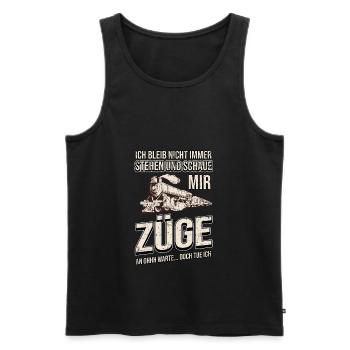 Zug Züge Eisenbahn Lok Dampflok Modelleisenbahn - Männer Premium Bio Tank Top - Schwarz - Vorne - AI Model Male 178 light (178cm)