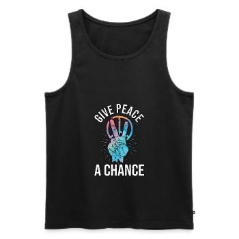Hippy Peace Symbol Hippie Peace Freedom Love - Men's Premium Organic Tank Top - black - Front - Michal (187cm)
