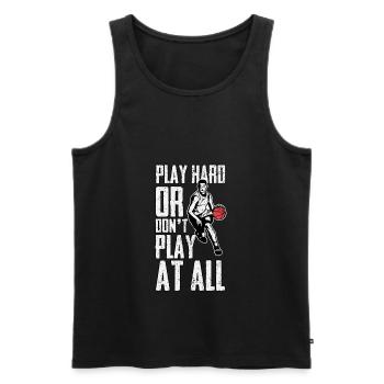 Basketball Streetball Dunking Coach Basket - Men's Premium Organic Tank Top - black - Front - AI Model Male 178 light (178cm)