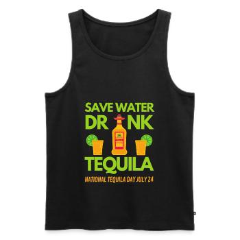 Without Tequila at the Party Without Me at the Party - Men's Premium Organic Tank Top - black - Front - AI Model Male 178 light (178cm)