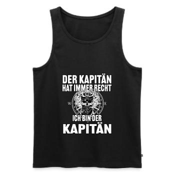 Segeln Kapitän Boot Meer Pfeife Seemann Totenkopf - Männer Premium Bio Tank Top - Schwarz - Vorne - Michal (187cm)