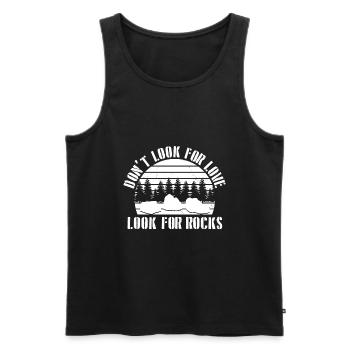 Steine Sammeln | Steinsammler Geologe Geschenkidee - Männer Premium Bio Tank Top - Schwarz - Vorne - AI Model Male 178 light (178cm)