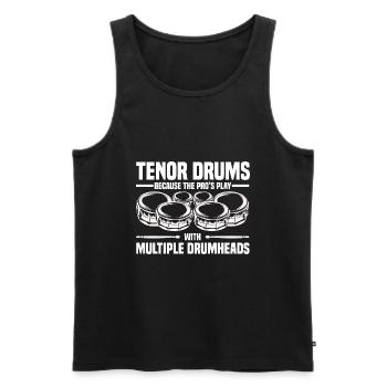 Tenortrommel Schlagzeuger - Männer Premium Bio Tank Top - Schwarz - Vorne - Michal (187cm)