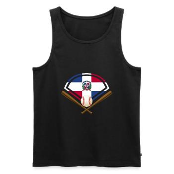Baseball République dominicaine - Débardeur bio Premium Homme - noir - Devant - AI Model Male 178 light (178cm)