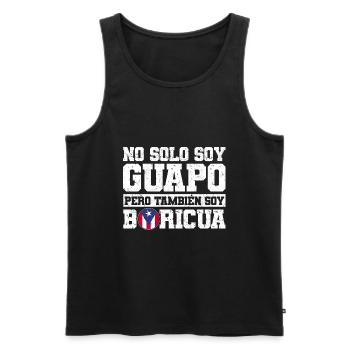 Puerto Rico Flagge | Puerto Ricaner Geschenkideen - Männer Premium Bio Tank Top - Schwarz - Vorne - Michal (187cm)