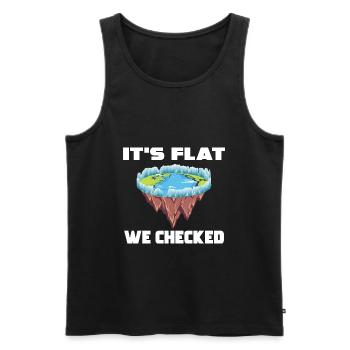 Flat Earth for Flat Earther - Men's Premium Organic Tank Top - black - Front - AI Model Male 178 light (178cm)