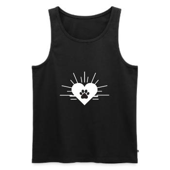 Heart with dog paw - Men's Premium Organic Tank Top - black - Front - AI Model Male 178 light (178cm)
