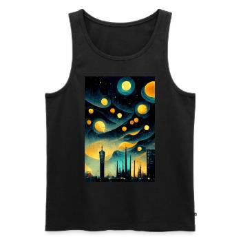 L’avenir riche en étoiles - Débardeur bio Premium Homme - noir - Devant - AI Model Male 178 light (178cm)
