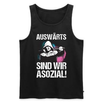Fußball Auswärts Fans Support Geschenk - Männer Premium Bio Tank Top - Schwarz - Vorne - Michal (187cm)