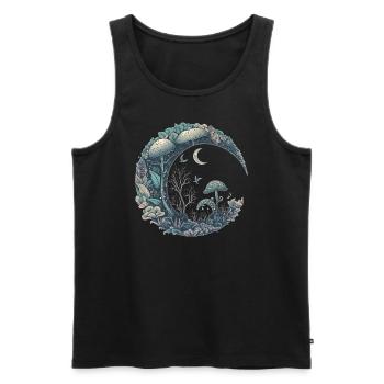 Crescent Moon Esthétique Champignon Cottagecore - Débardeur bio Premium Homme - noir - Devant - Michal (187cm)