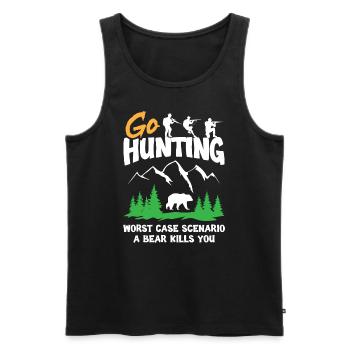 Go Hunting Worst Case Bear Kills You - Men's Premium Organic Tank Top - black - Front - AI Model Male 178 light (178cm)