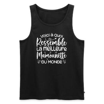 Cadeau Meilleure Mamounette - Cadeau Mamounette - Débardeur bio Premium Homme - noir - Devant - Michal (187cm)