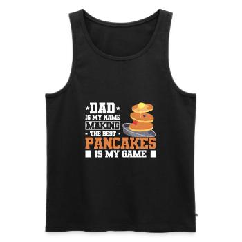 Pancake Koch | Pfannkuchen Ahornsirup Geschenke - Männer Premium Bio Tank Top - Schwarz - Vorne - Michal (187cm)