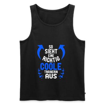 So sieht ein richtig cooler Trainer aus - Männer Premium Bio Tank Top - Schwarz - Vorne - Michal (187cm)