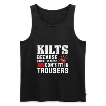 Schottischer Kilt Schottenrock Tartan Schottland - Männer Premium Bio Tank Top - Schwarz - Vorne - Michal (187cm)