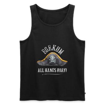 Borkum Toutes les mains Hoay Pirate - Débardeur bio Premium Homme - noir - Devant - Michal (187cm)