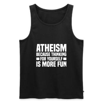 Atheismus Skeptiker Atheisten Atheist Wissenschaft - Männer Premium Bio Tank Top - Schwarz - Vorne - Michal (187cm)