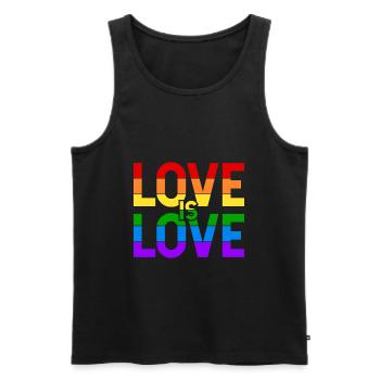 Love is Love - Männer Premium Bio Tank Top - Schwarz - Vorne - AI Model Male 178 light (178cm)