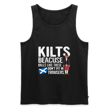 Schottischer Kilt Schottenrock Tartan Schottland - Männer Premium Bio Tank Top - Schwarz - Vorne - AI Model Male 178 light (178cm)