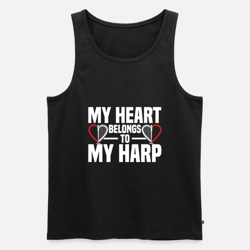 Harfenspieler - Männer Premium Bio Tank Top - Schwarz