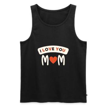 Je t'aime, maman - Débardeur bio Premium Homme - noir - Devant - Michal (187cm)