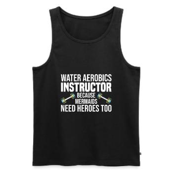 Water Aerobics - Männer Premium Bio Tank Top - Schwarz - Vorne - Michal (187cm)