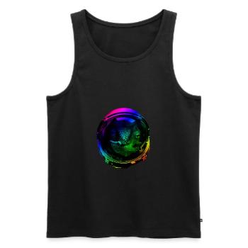 Astronaut Chameleon Reptile Keeper Outer Space - Men's Premium Organic Tank Top - black - Front - Michal (187cm)