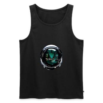 Astronaut Chamäleon Reptilienhalter Weltraum - Männer Premium Bio Tank Top - Schwarz - Vorne - Michal (187cm)