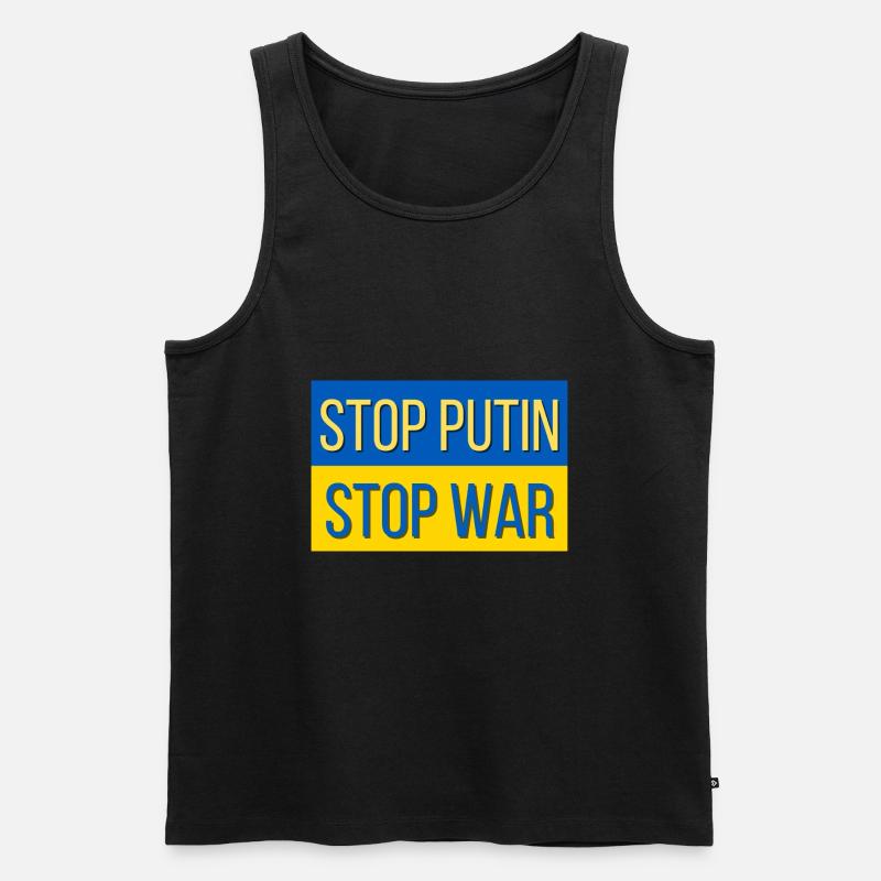 Stop Putin stop war - Männer Premium Bio Tank Top - Schwarz