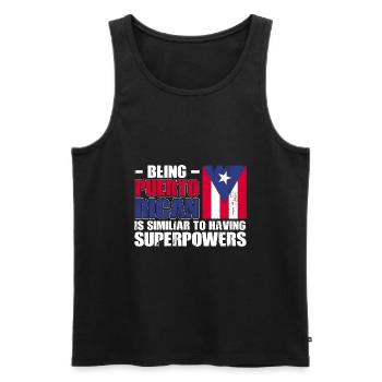 Puerto Rico Flagge | Puerto Ricaner Geschenkideen - Männer Premium Bio Tank Top - Schwarz - Vorne - Michal (187cm)