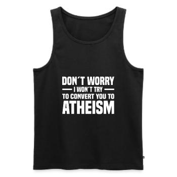 Atheismus Skeptiker Atheisten Atheist Wissenschaft - Männer Premium Bio Tank Top - Schwarz - Vorne - Michal (187cm)