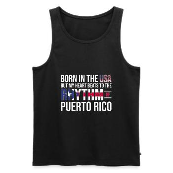 Puerto Rico | Puerto Ricaner Flagge Geschenkideen - Männer Premium Bio Tank Top - Schwarz - Vorne - Michal (187cm)