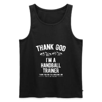 Handball handball coach coach gifts shirts - Men's Premium Organic Tank Top - black - Front - AI Model Male 178 light (178cm)